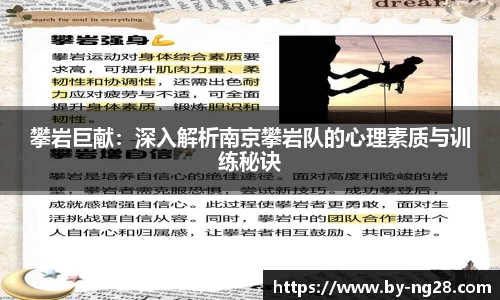 攀岩巨献：深入解析南京攀岩队的心理素质与训练秘诀